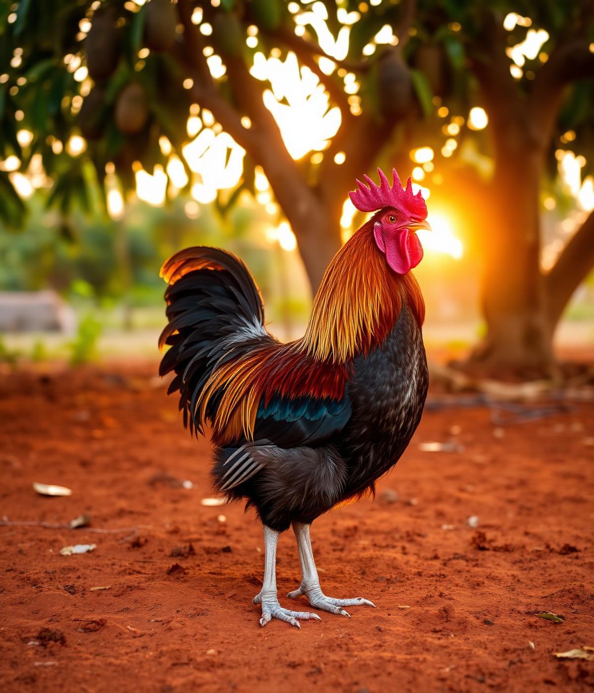 Aseel rooster at Natu Kodi Farms